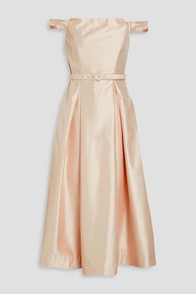 knee length dresses for ladies Entro Espresso Belted Midi Dress with Gold Accent Fastener Small main image 1