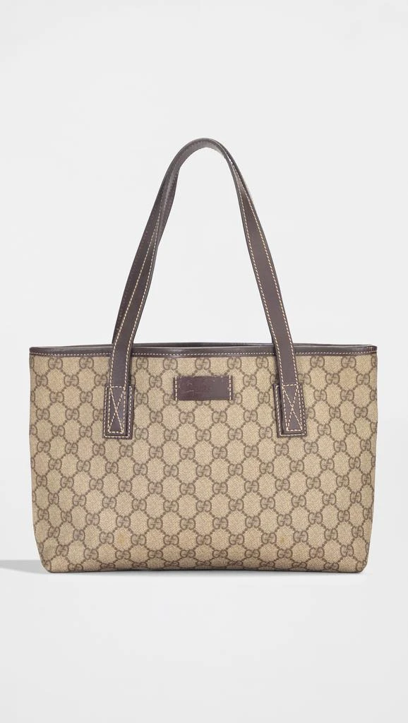What Goes Around Comes Around Gucci Brown Coated Canvas Supreme Tote 1