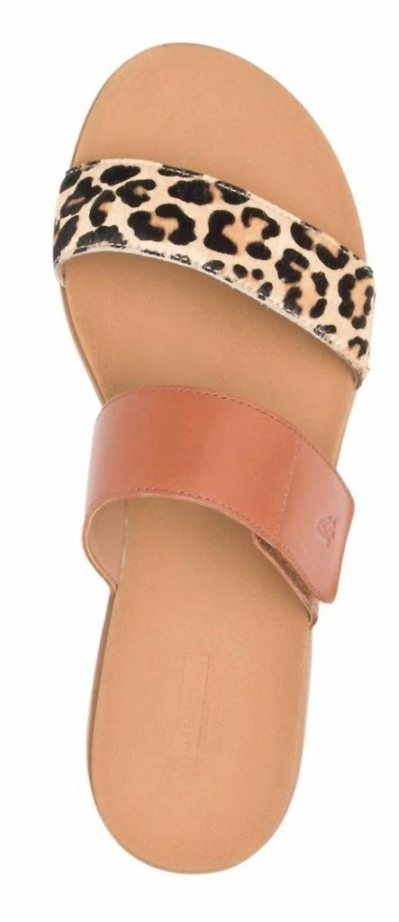 Hush Puppies Lilly 2 Band Slides In Amber Brown/leopard 2