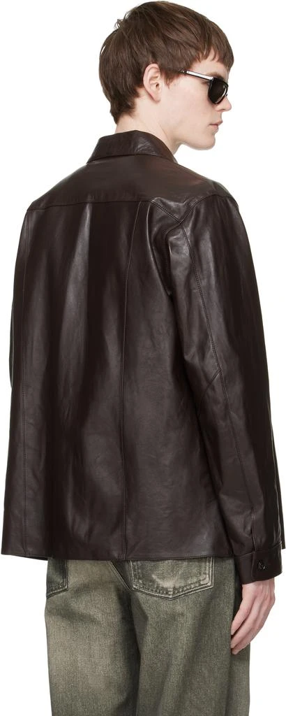 Our Legacy Brown Welding Leather Shirt 3