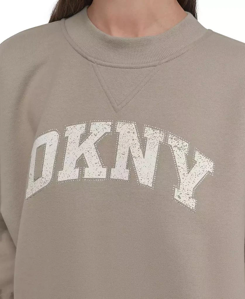 DKNY Women's Rhinestone Logo Crewneck Top 3