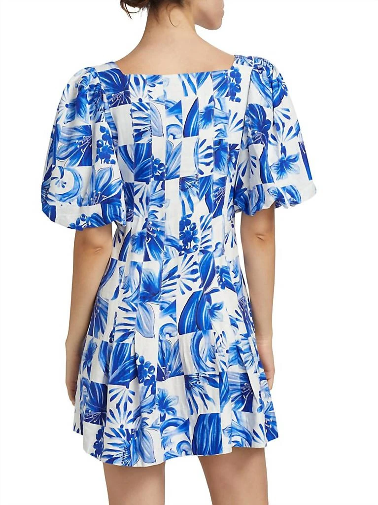 Farm Rio GARDEN TILES PLAID MINI DRESS 3