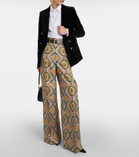 ETRO Printed silk wide-leg pants 2
