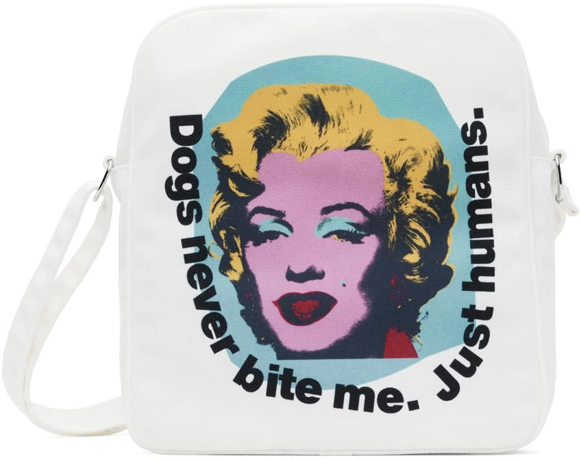 Comme des Garçons Shirt White Andy Warhol Print Messenger Bag 