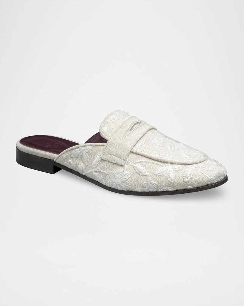 Bougeotte Embroidered Flowers Loafer Mules 2