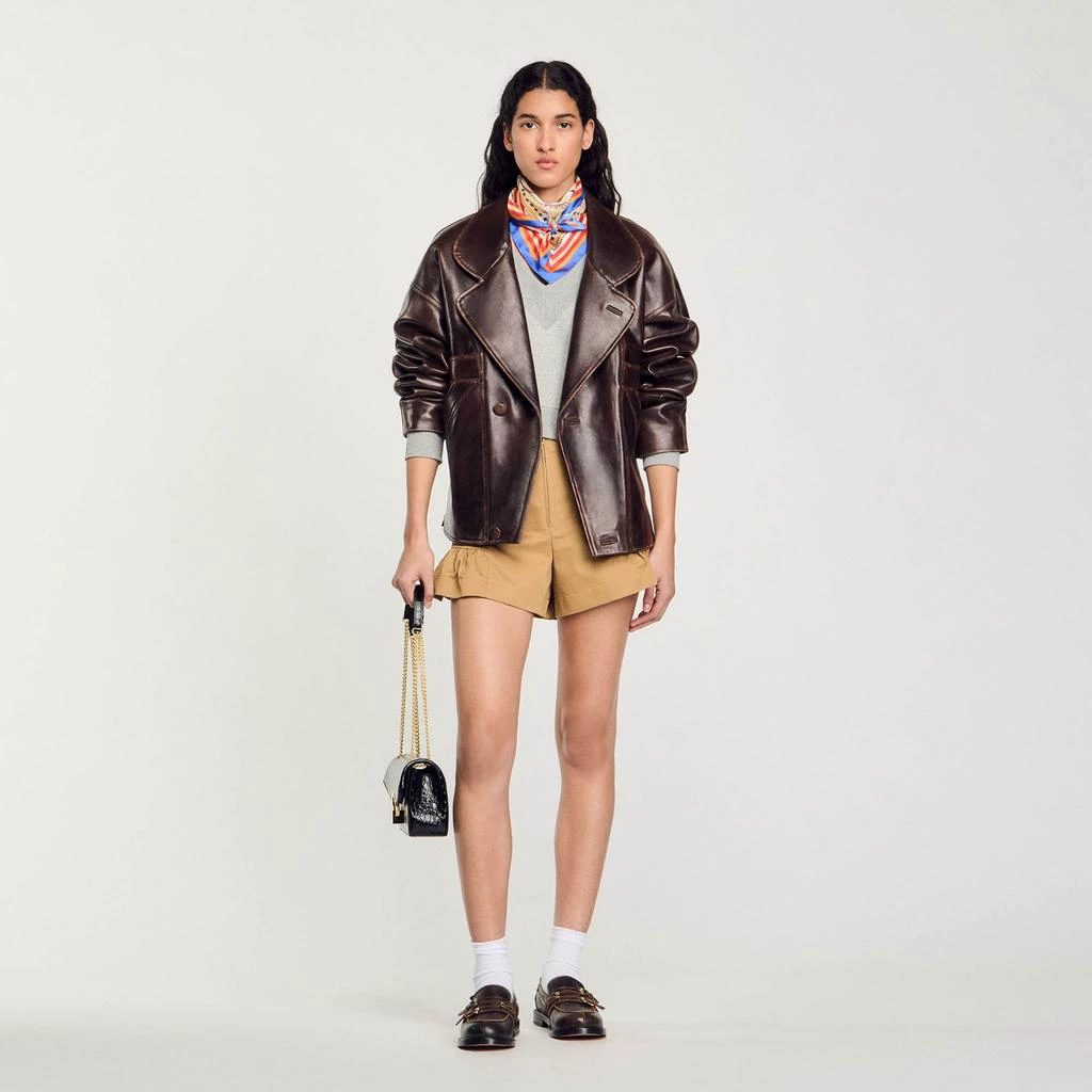 Sandro Oversized leather jacket 1