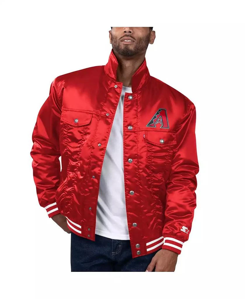 Levi's Starter Men's x Red Arizona Diamondbacks Silver Tab Satin Full-Snap Trucker Jacket 1