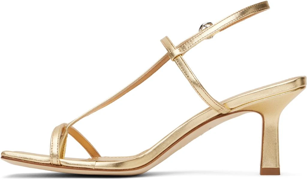 AEYDE Gold Elise Leather Toe-Post Heeled Sandals 3