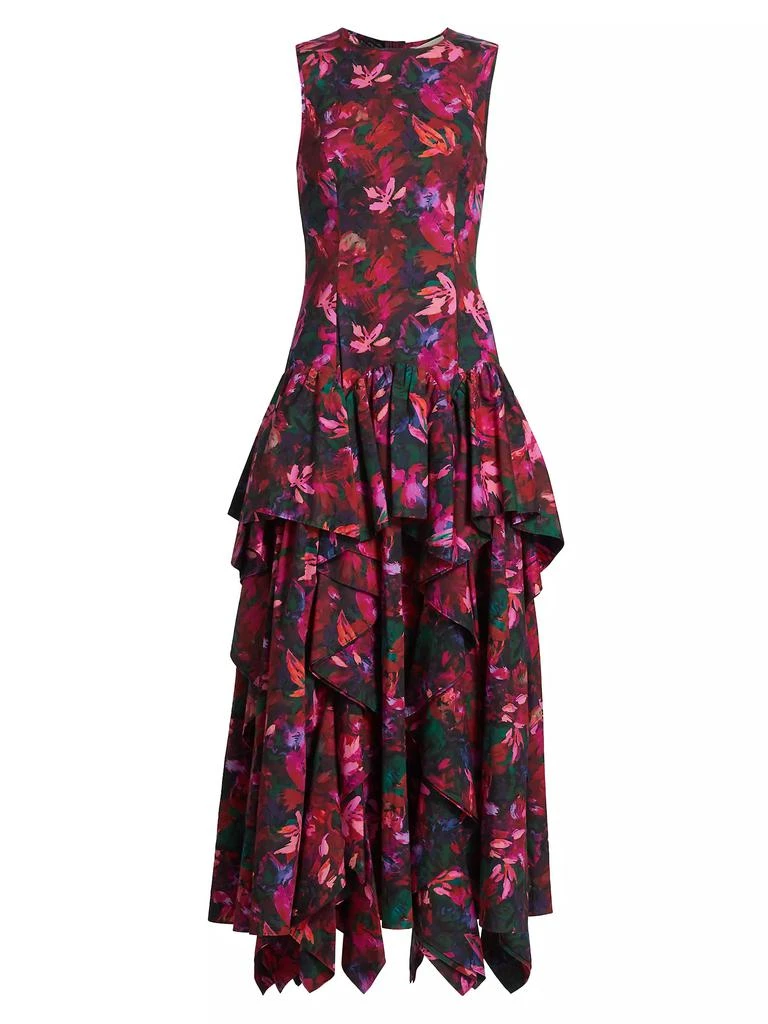 Ulla Johnson Mural Floral Cotton Poplin Midi-Dress 1