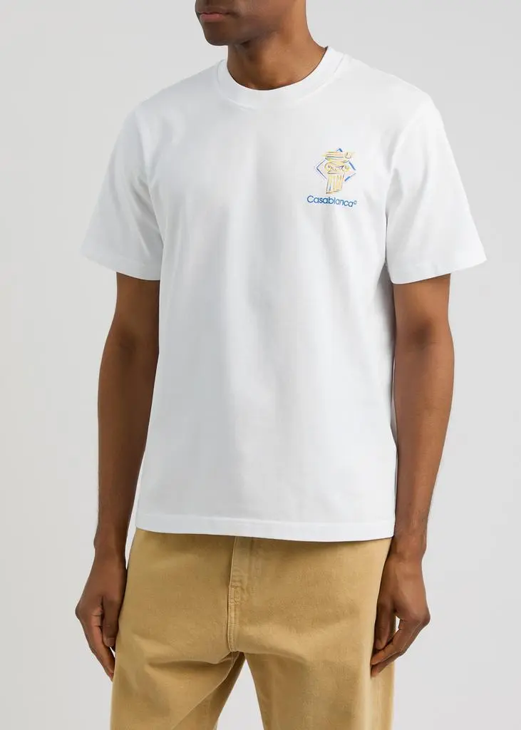 Casablanca Diamond Column printed cotton T-shirt 2