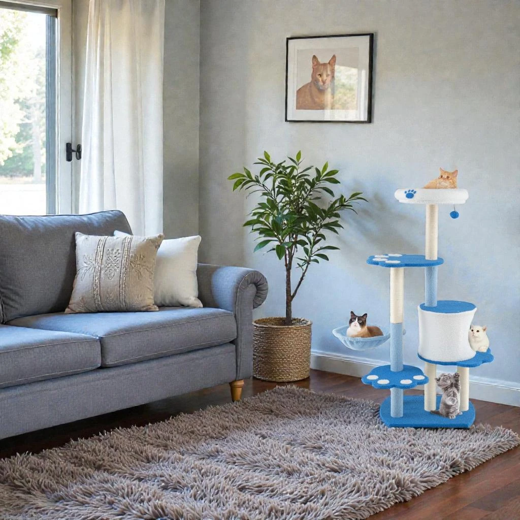 Hivvago 54" Contemporary Indoor Cat Tower for Stylish Felines