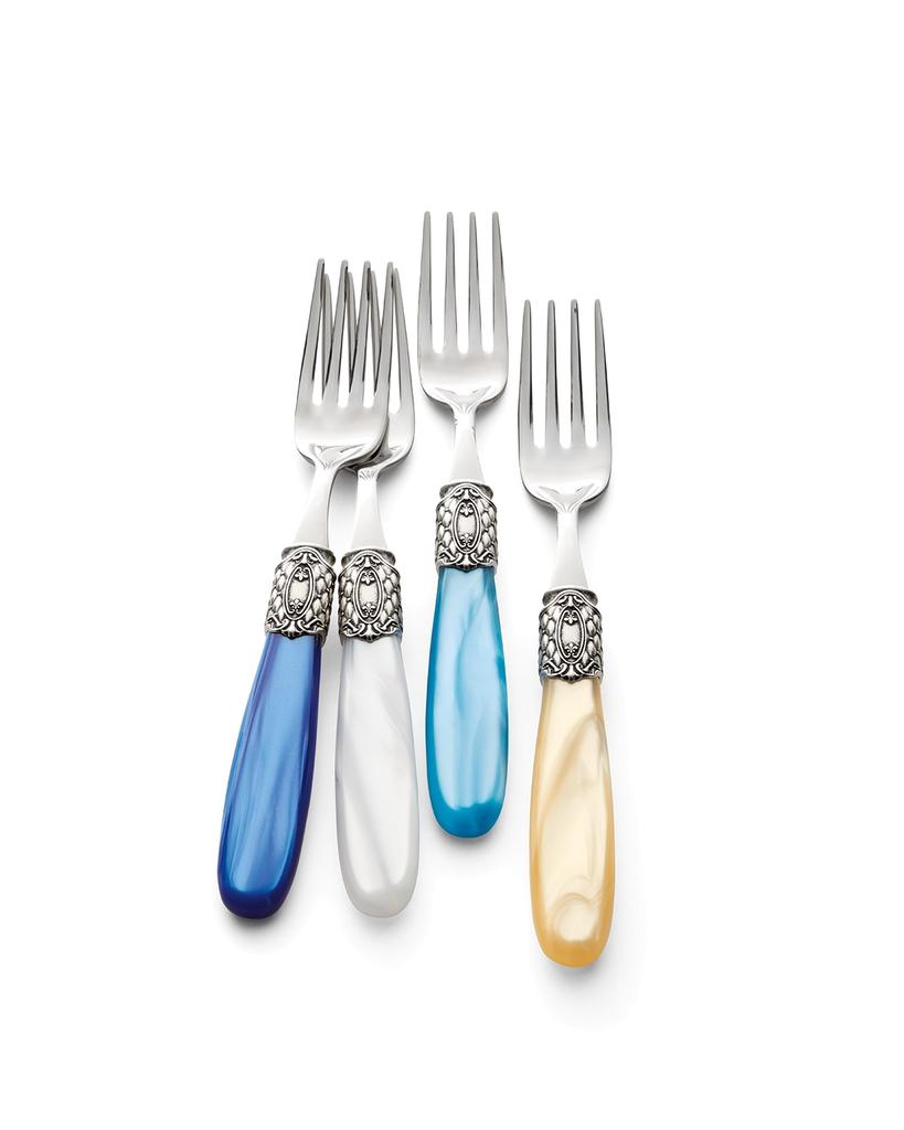 Neiman Marcus 20-Piece Victoria Shine Flatware Set, Sky Blue