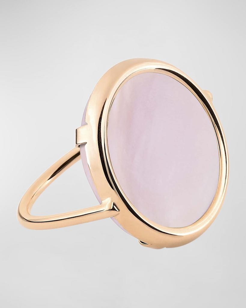 Ginette NY Ever Pink Mother-of-Pearl Disc Ring in 18K Rose Gold