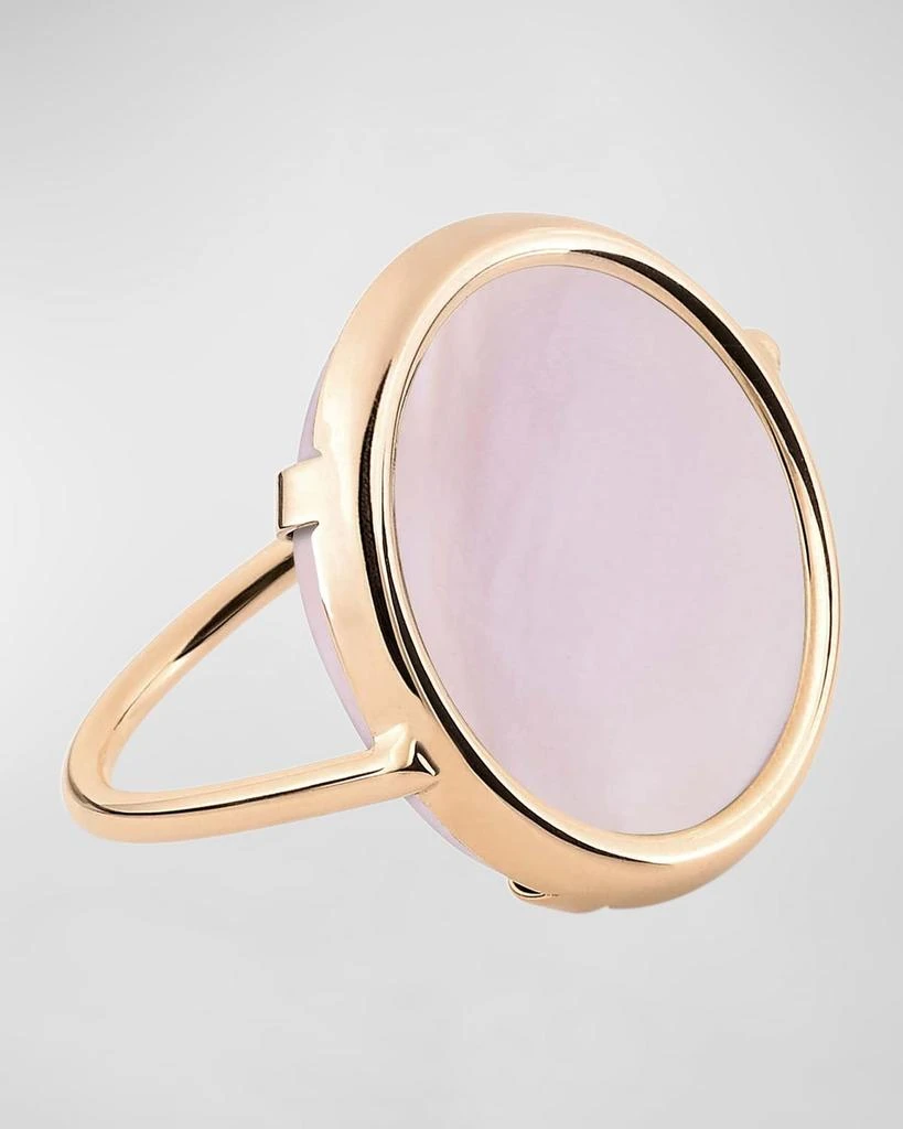 Ginette NY Ever Pink Mother-of-Pearl Disc Ring in 18K Rose Gold 1