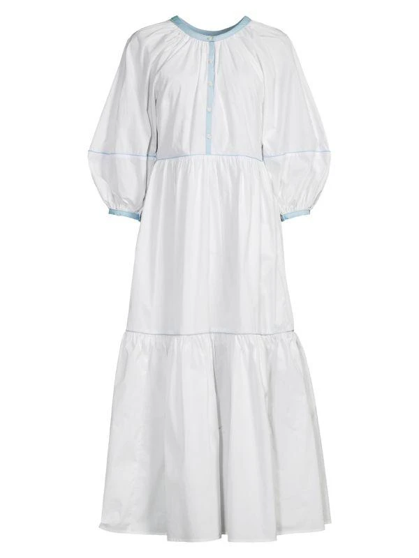Staud Demi Tiered Puff Sleeve Midi Dress 3