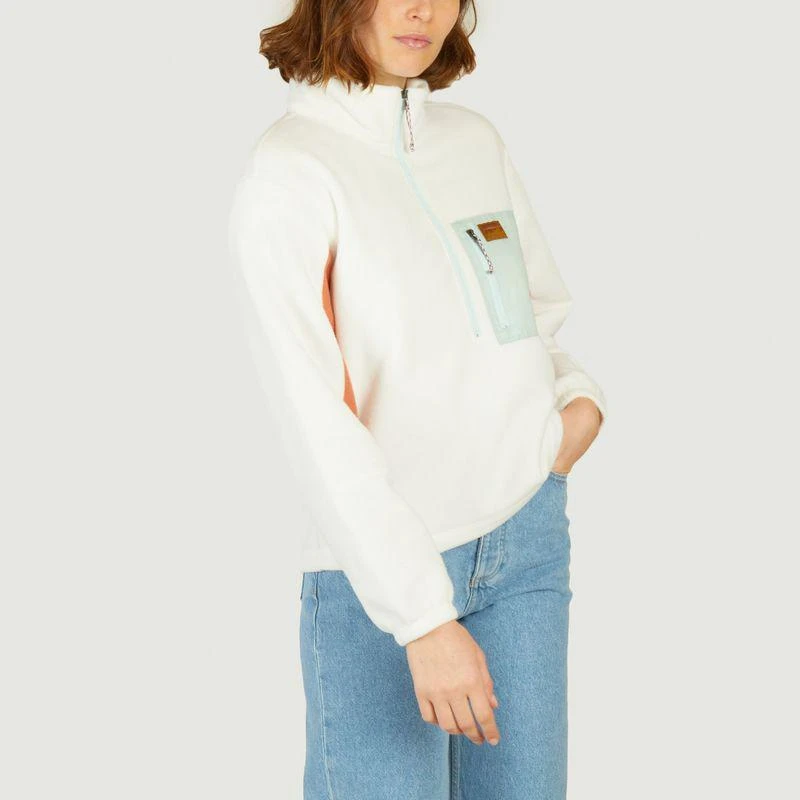 Patagonia Fleece with trucker collar and contrasting details Birch white PATAGONIA 2