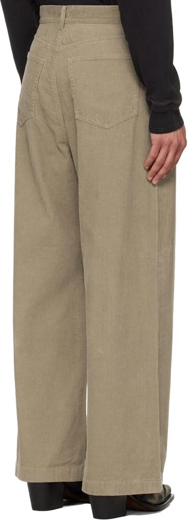 TONYWACK Beige Washed Corduroy Wide-Leg Trousers 3