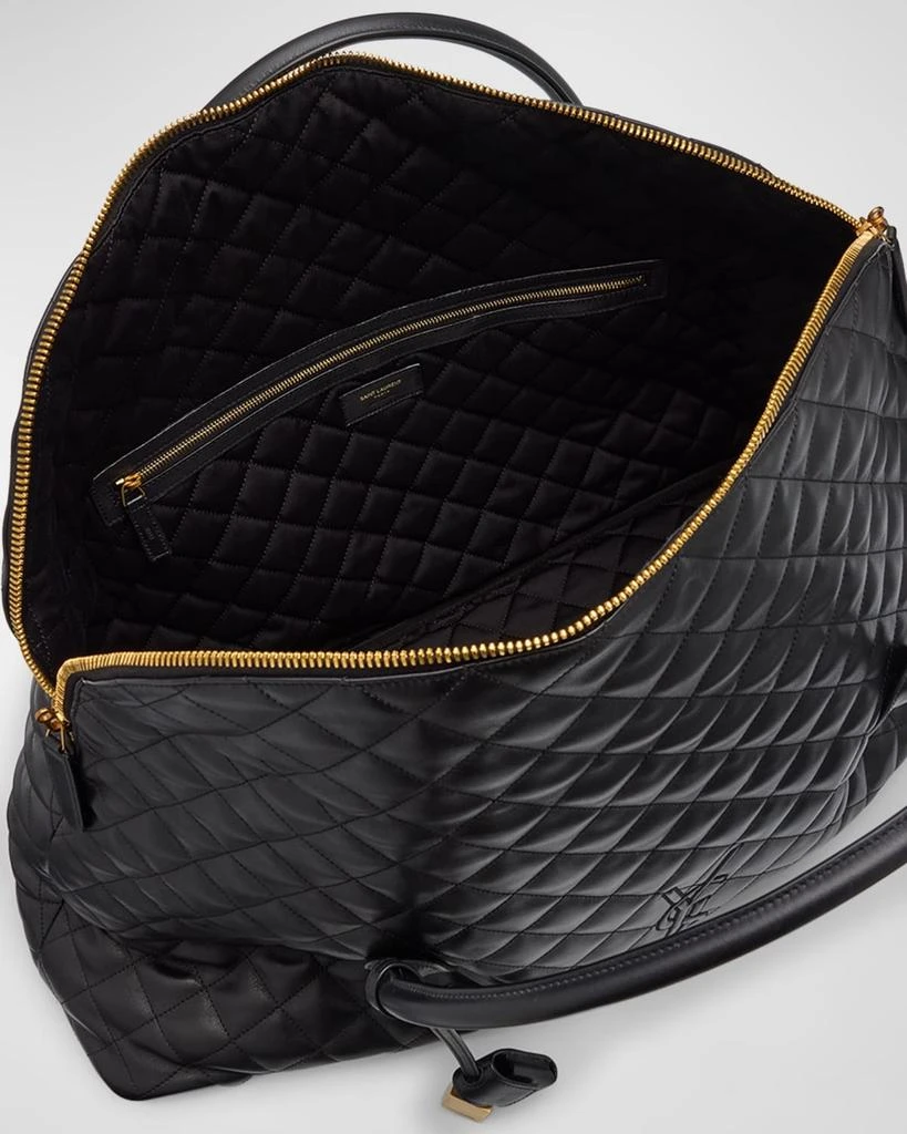 Yves Saint Laurent ES Giant Travel Bag in Smooth Quilted Leather with Gold Hardware 3