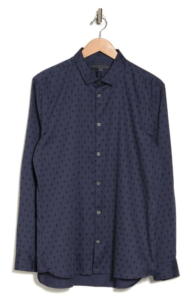 John Varvatos Ross Slim Fit Skull Print Sport Shirt 3