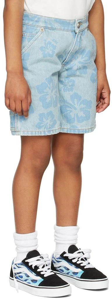 ERL Kids Blue Denim Hibiscus Shorts 3