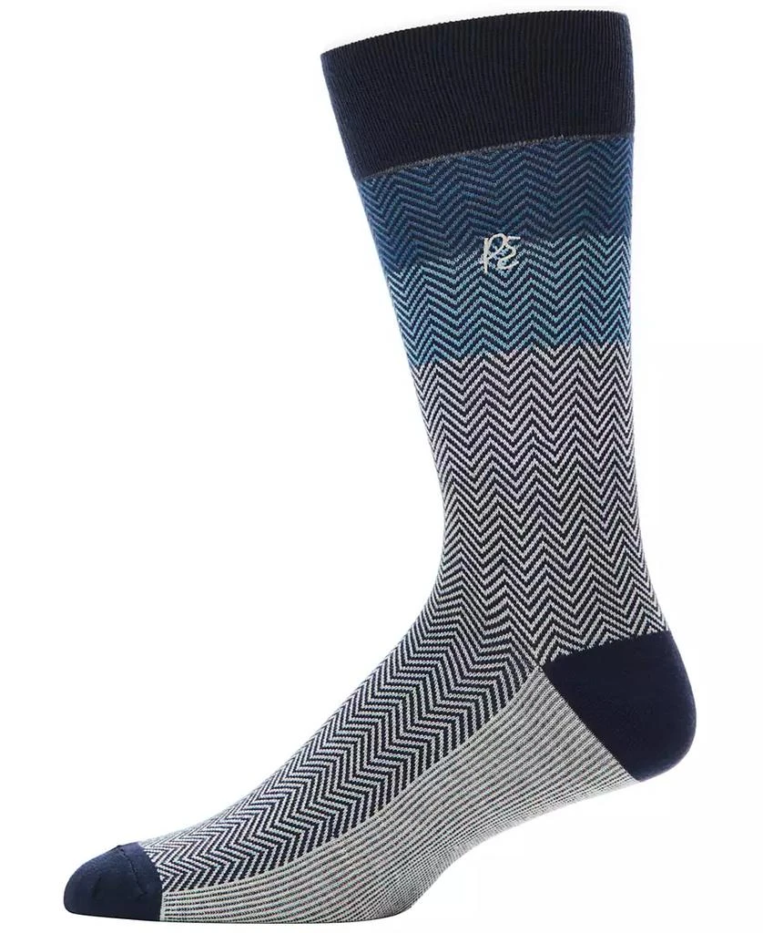Perry Ellis Men's Patterned Chevron Block Crew Socks