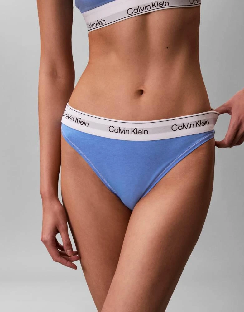 Calvin Klein Calvin Klein Icon Cotton Modal high leg tanga in blue