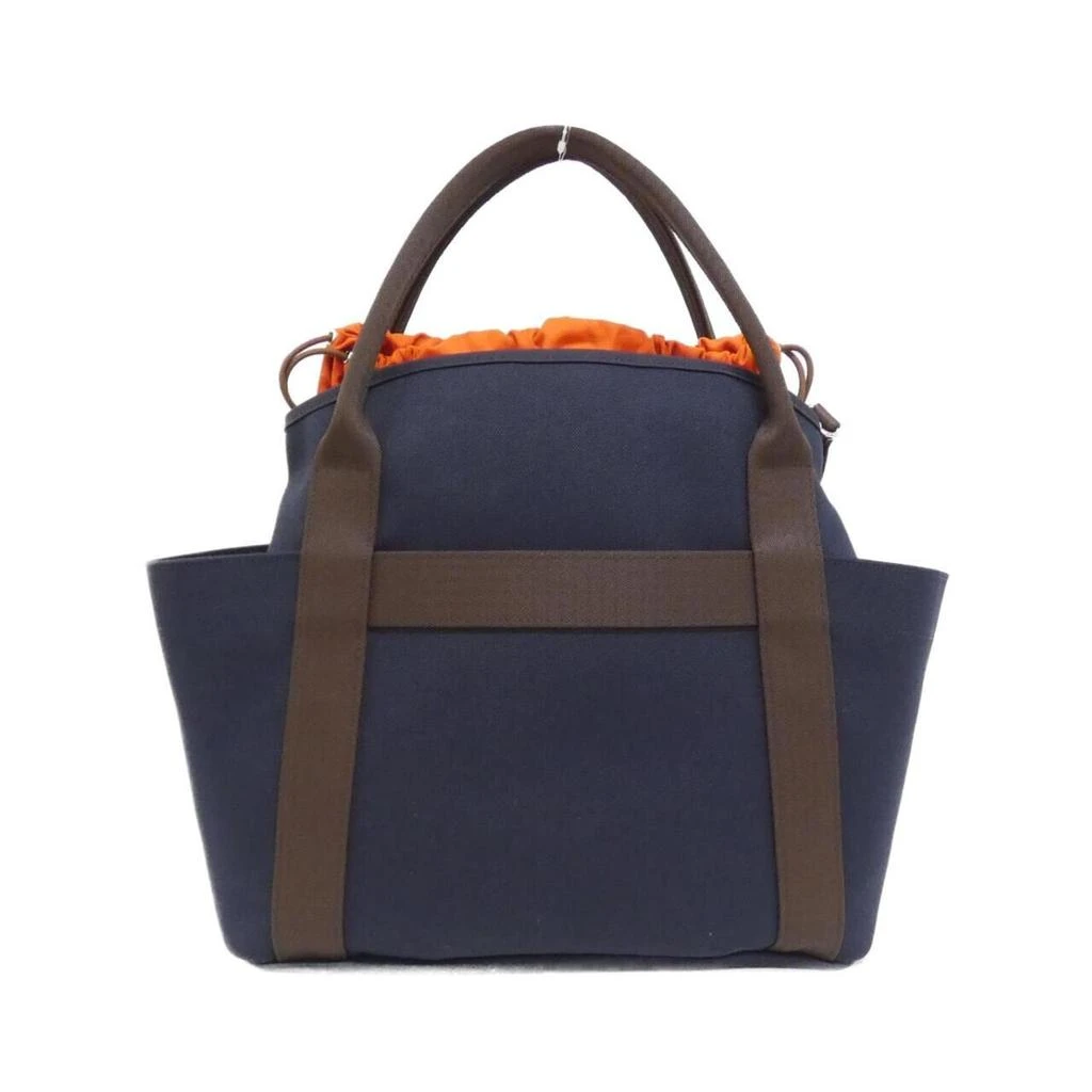 Hermes blue Feu Navy Canvas Handbag (Pre-Owned) 2
