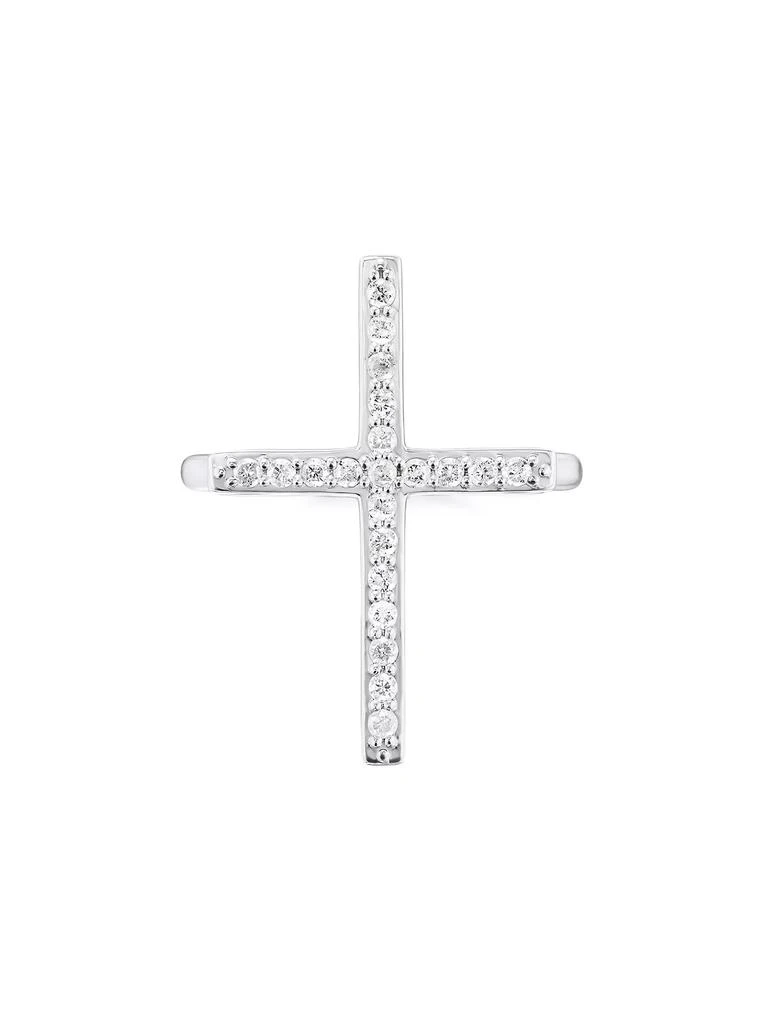 Sheryl Lowe Sterling Silver & 0.32 TCW Diamond Cross Ring 1
