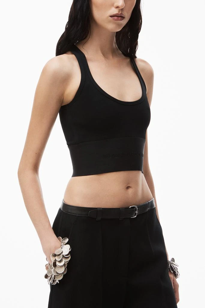 Alexander Wang LOGO ELASTIC SCOOPNECK BRA TOP 3