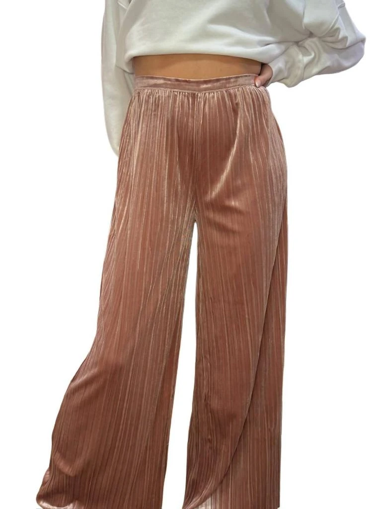 WISHLIST Wishlist - Velvet Pleated Wide Leg Pants