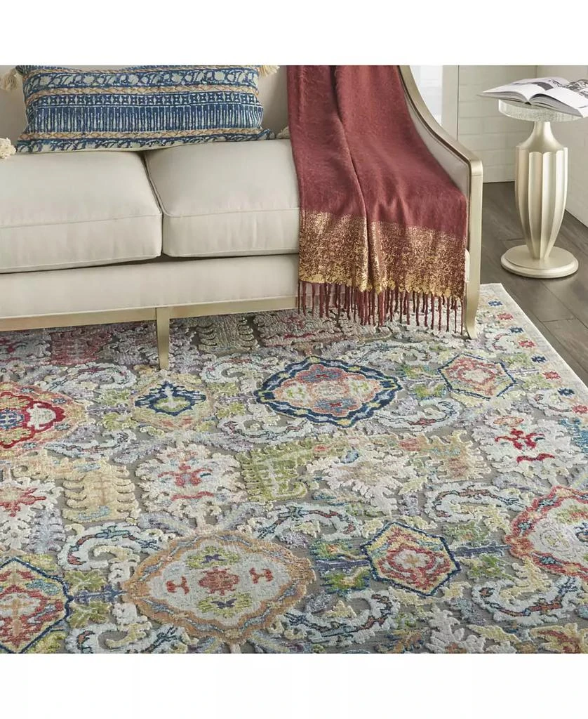 Nourison Ankara Global ANR12 Gray and Multi 4' x 6' Area Rug 2