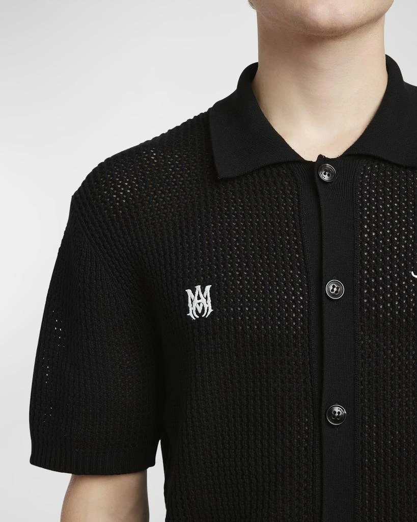 AMIRI Men's Surf Club Crochet Polo Shirt 7