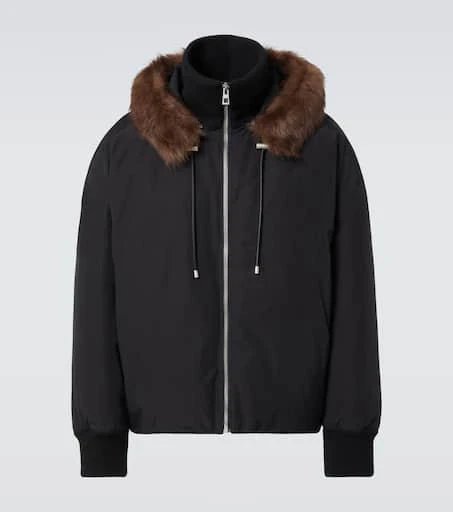 Loewe Shearling-trimmed cotton-blend jacket 1