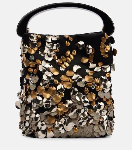 Dries Van Noten Small embellished satin tote bag 1