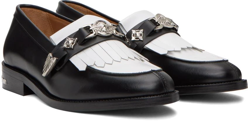 Toga Virilis Black & White Leather Loafers 4