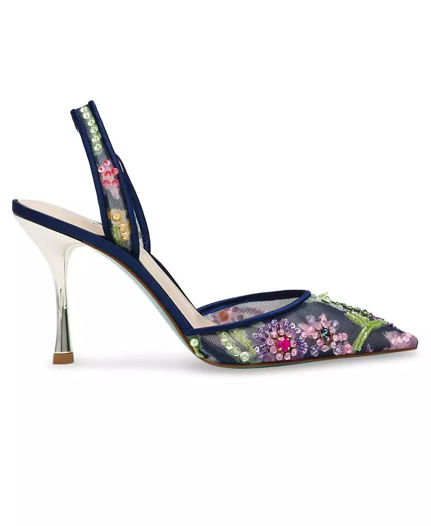 Betsey Johnson Velma Jeweled Mesh Slingback Pumps 2