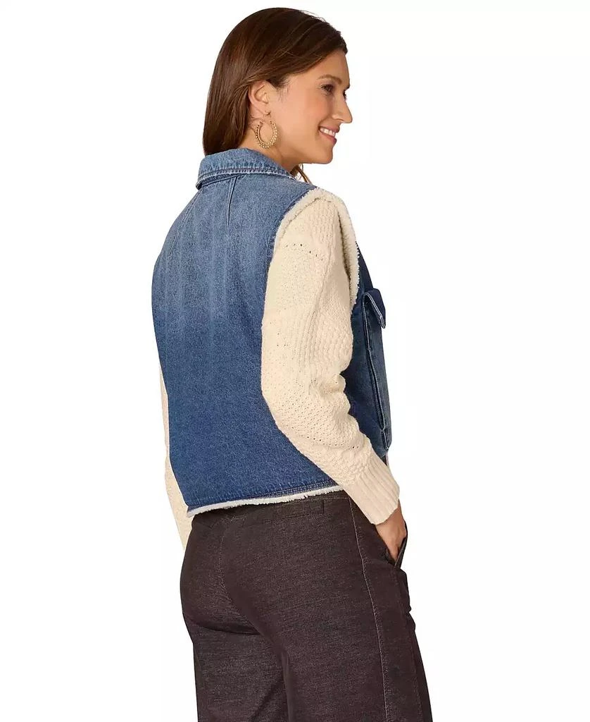 Democracy Women's Sherpa Lined Denim Vest 3