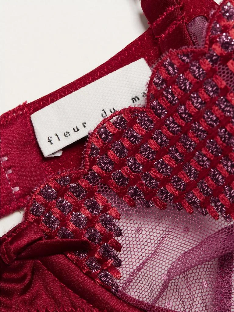 Fleur du Mal Heart Embroidery Demi Bra 6