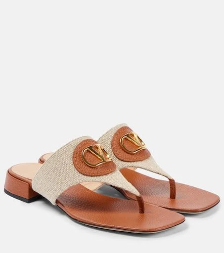 Valentino VLogo Signature canvas thong sandals 1