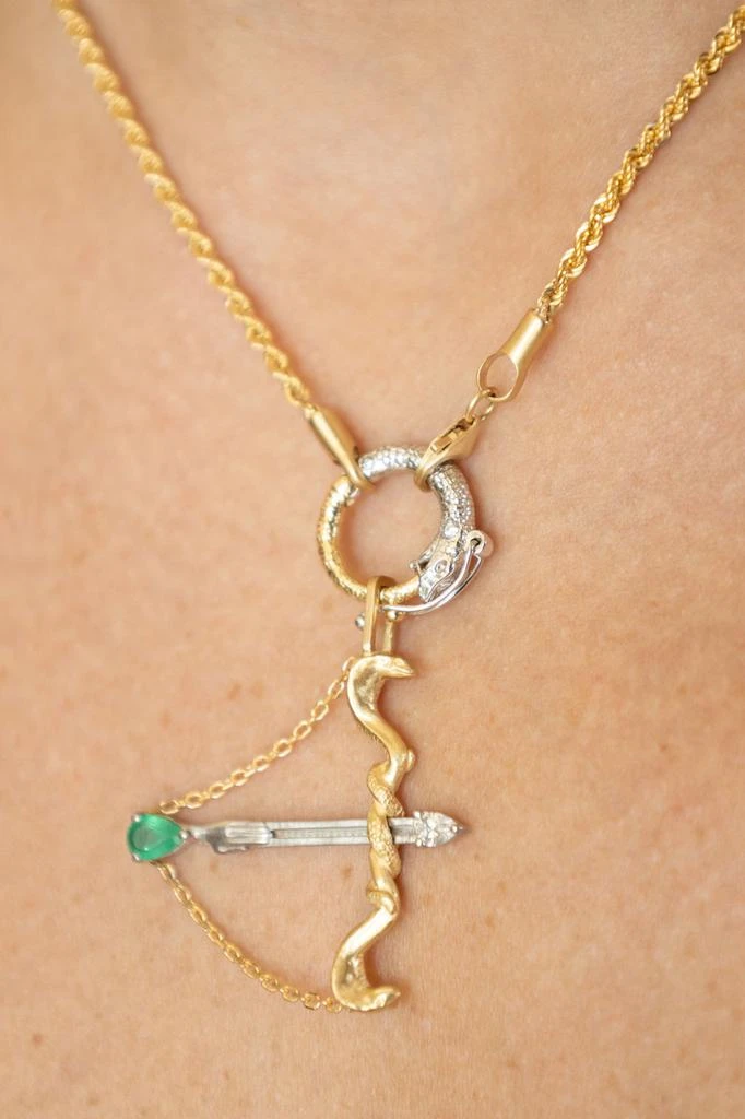 Mozafarian Emerald and diamond sagittarius pendant 3