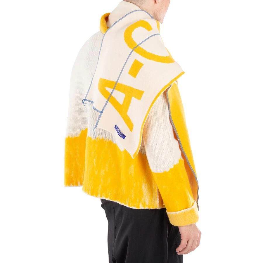 A-COLD-WALL* Men's Yellow Fracture Oblong Wool Blend Scarf 3