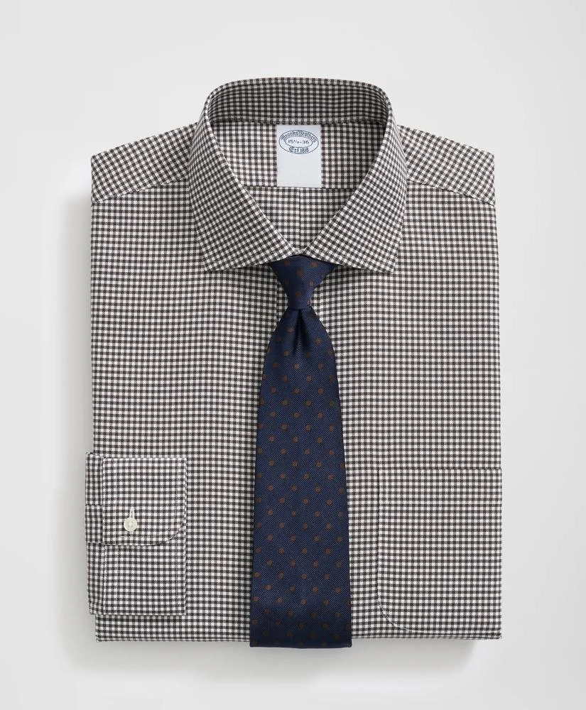 Brooks Brothers Stretch Supima® Cotton Non-Iron English Spread Collar, Gingham Dress Shirt 1