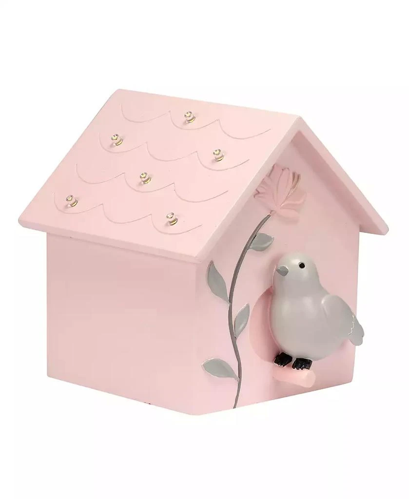 Lambs 
Ivy Petals Pink/Gray Birdhouse Table Top Night Light LED Lamp 8