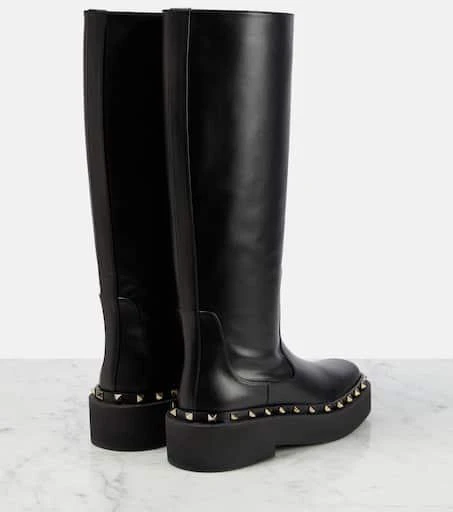 Valentino Rockstud leather knee-high boots 3
