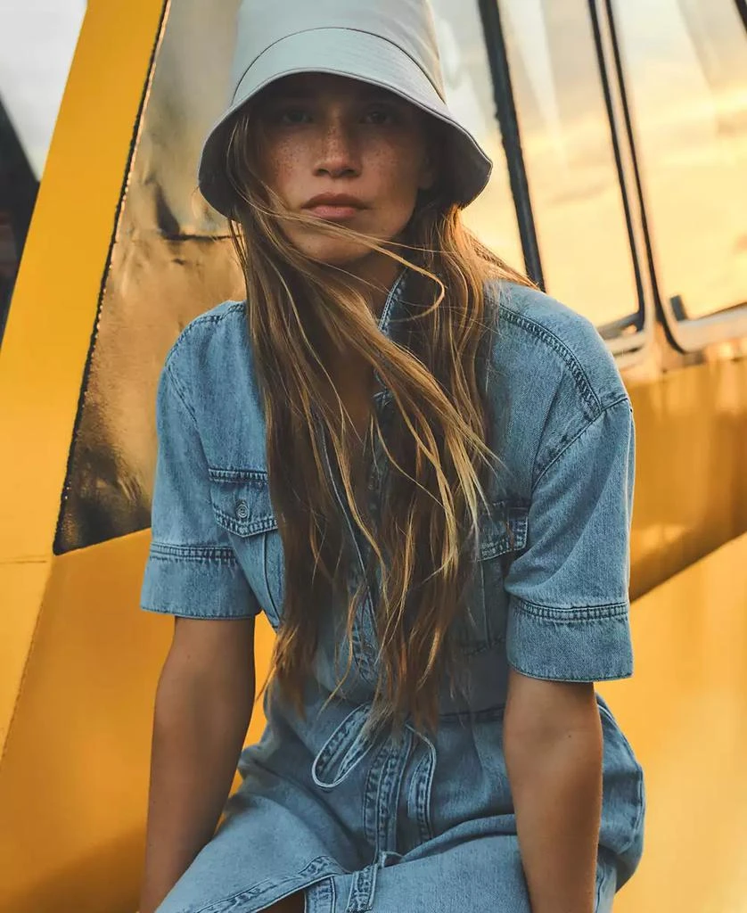 DKNY Women's Denim Self Belted  Shirtdress 3