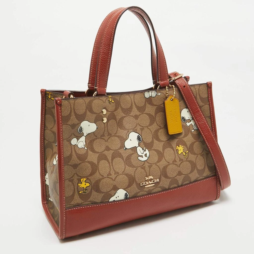 Coach Coach x Peanuts Khaki/Woody Red Snoopy Woodstock Print Coated Canvas Dempsey Carryall Bag 3