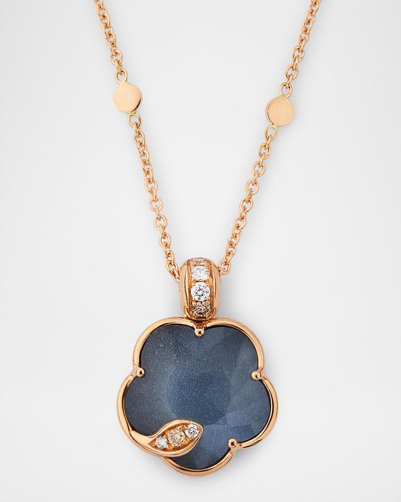 Pasquale Bruni Ton Joli 18K Rose Gold Diamond and Moonstone-Onyx Pendant Necklace