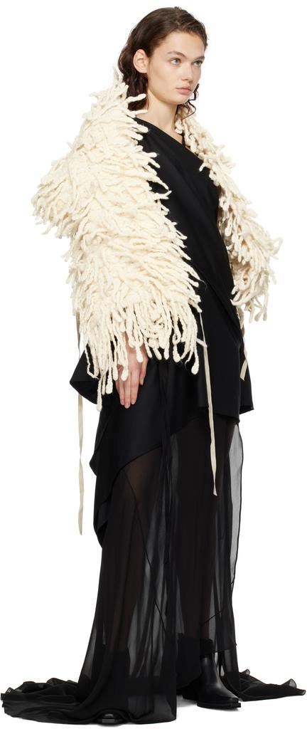 Shop Off-White Sanra Fringed Stole Scarf on Sale at BeyondStyle