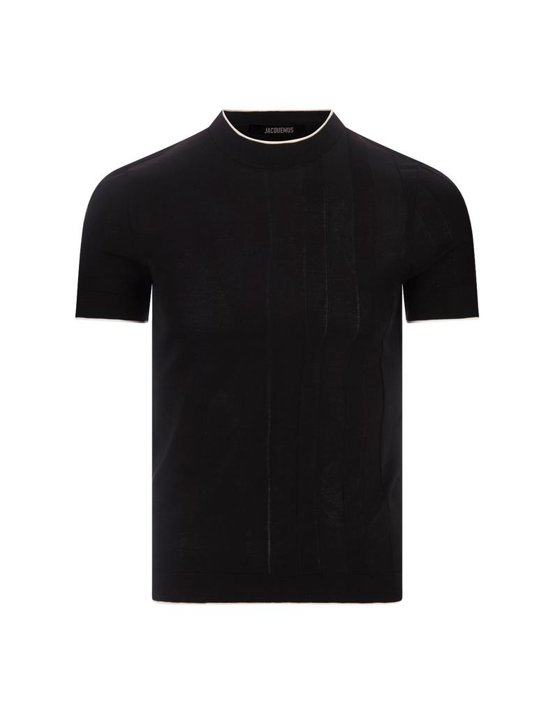 【関税込み】JACQUEMUS ブラック Le t-shirt Tricot Tシャツ Jacquemus Black 'Le t-shirt Tricot' T-Shirt - T-Shirts