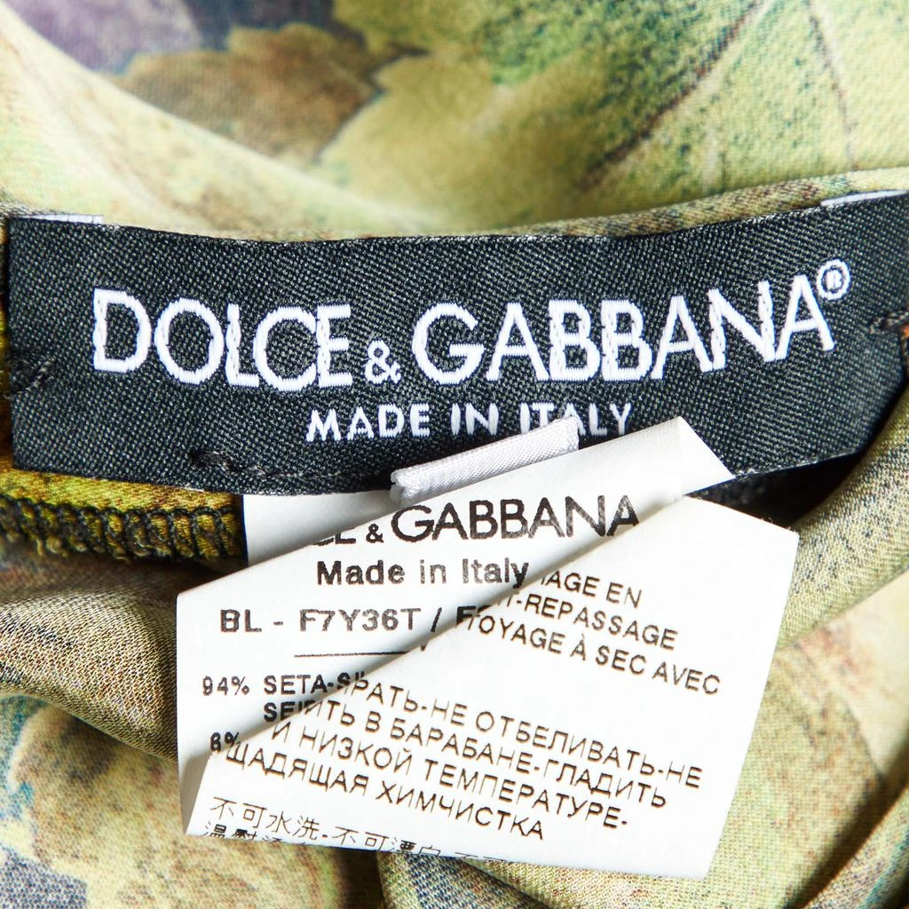 Dolce & Gabbana Dolce & Gabbana Black Floral Print Silk Top L 4